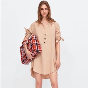 Zara linen dress with ties